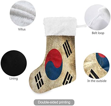 Pimilagu Retro Korejske zastave Božićne čarape 1 paket 17.7 , viseći čarape za božićnu ukrasu