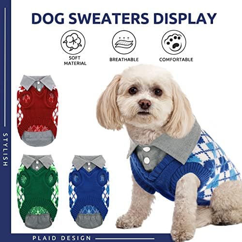 Sunfura pleteni džemper PET pletiva, psa topli pleteni džemper kaput zimska odjeća sa rupama za povodcu i