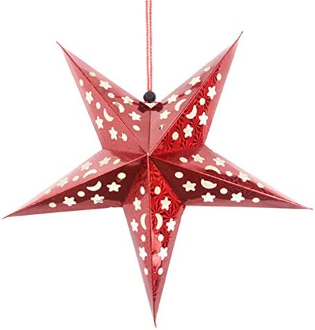 Valiclud Božićna papirnica Star The Lantnershade Hanter Shinging Xmas 3D Papir Star Pentagram Lampshade za LED