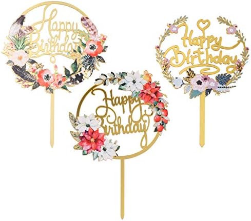 Partykindom Creative Rođendanska zabava za torte cvjetni oblik akrilni toppers torta bira za rođendan