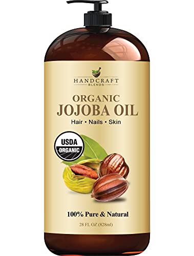 Ručno crta / organski Jojoba ulje 28 fl. OZ - čista i prirodna jojoba ulje za kožu, lice i kosu - duboko