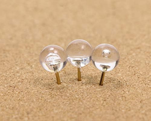 Tupalizy 100pcs 1/3 inčni ukrasni push pinovi prozirna plastična glava i zlatna čelika Thumb tapks ravna