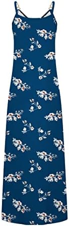 Maxi haljina za žene Classic Boho cvjetne plaže Haljine sa labavim džepovima bez rukava bez rukava s rukavima