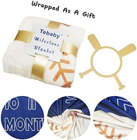 Baby Monthly Milestone deka dječak-Mjesečni pokrivač za novorođenčad Unisex neutralni personalizirani