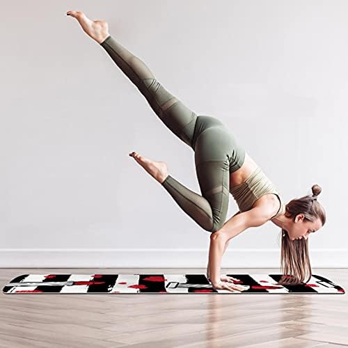 MaMacool yoga Mat ruž za usne i crna bijela pruga Eco Friendly neklizajuća podloga za fitnes vježbe za Pilates