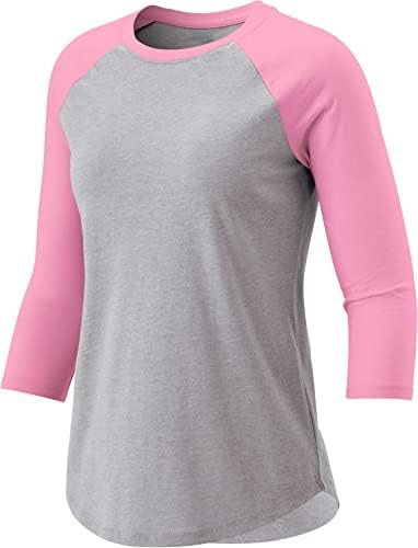 TSLA ženski dresi sa 3/4 rukava za bejzbol, ležerna dinamična pamučna majica, četvrtina rukava Raglan vrhovi