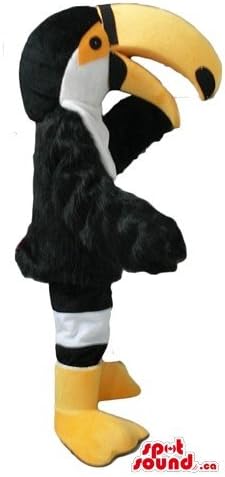Spotound crno-bijelo TUcan maskot ptica američki kostim lik zamišljen haljina
