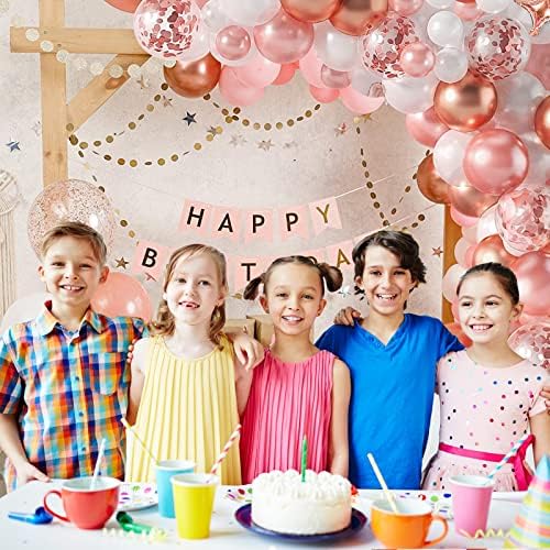 Hiparty Rose Gold Balloons Arch Kit - 130pcs Rose Gold Party Dekoracije s pumpom Rose Gold Balloon