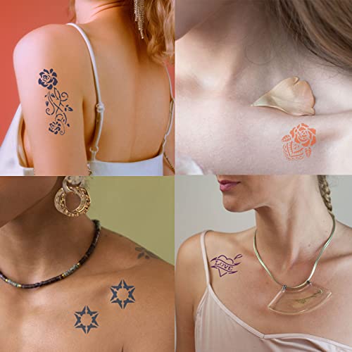 Henna tetovaže šablone, 254 kom. Tetovaže predlošci za ponovnu upotrebu DIY TATTOO šablona, ​​karoserije