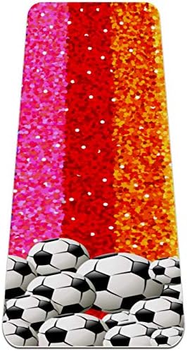 Siebzeh Rainbow Soccer Stripe Premium Thick Yoga Mat Eco Friendly Rubber Health & amp; fitnes
