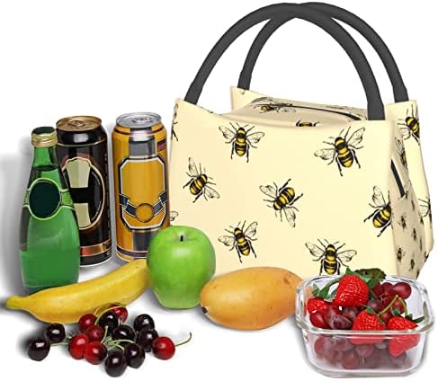 MANQINF slatka torba za ručak za pčele kutija za ručak velikog kapaciteta izolovana kutija za ručak za