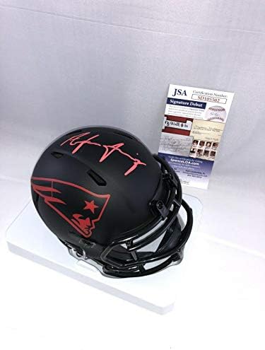 Anfernee Jennings Potpisao New England Patriots Eclipse Mini Kacige JSA-Autograme College Mini Helmets