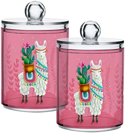 Yyzzh slatka lama alpaca kaktus ružičasta cvjetna mjehurića dot 2 pakovanje QTIP-ovog držača dispenzer za