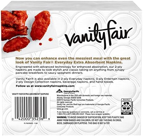 Vanity Fair® Extra upijajući premium papirna salveta, 640 grof, večera salveta za neuredne obroke
