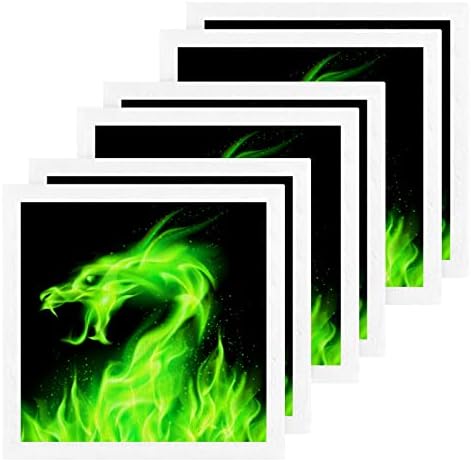 Kigai 6 Pack Green Dragon Fire Forchcloths - Mekani ručnici za lice, teretane, ručnici za teretane, hotel