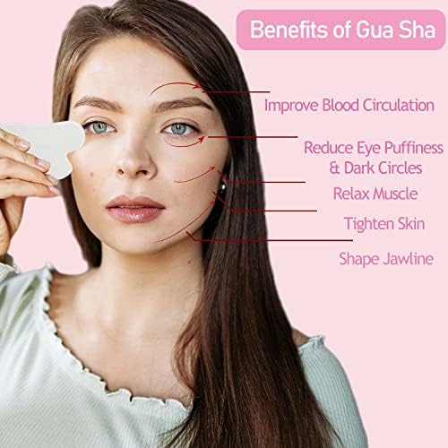 HANXER Gua Sha alat za lice, prirodni ljekoviti kristalni masažer za alat za podizanje kože lica