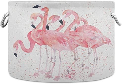 VISSEZUNNY Sklopivi košara velikog kapaciteta Akvarel flamingos sa prskanjem odjeće za skladištenje igračaka