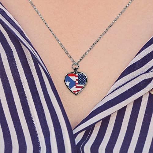 Portorikanska američka zastava pet spomen ogrlica pet kremiranje nakit za pepeo urna ogrlica