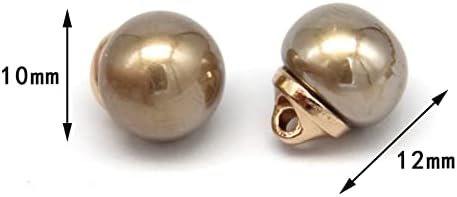 USOSOU 10mm okrugli bež Faux biserni gumbi sa zlatnim metalnim osovinama, za odjeću, majice, suknje,
