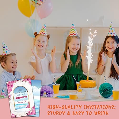 TIRYWT Cvjetni pozivnice za rođendan, Ples Queen Birthday Party Poziv sa kovertama za dječake