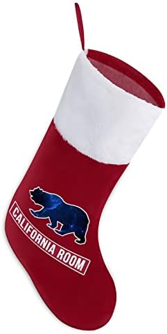 California Bear Božićne čarape Čarapa Xmas Tree Santa ukrasi Viseći ukrasi za kamin za odmor 16.5