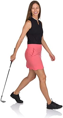 Skalop Golf Skort za žene - suho fit 4-smjerni STRETEM Golf suknje - Wicking, anti-miris tehnologija,