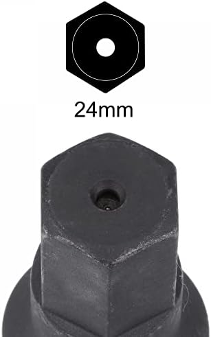 Uxcell 24mm udarna hex bita utičnica, 3/4 Drive 80mm Dužina visoke karbonske metričke veličine