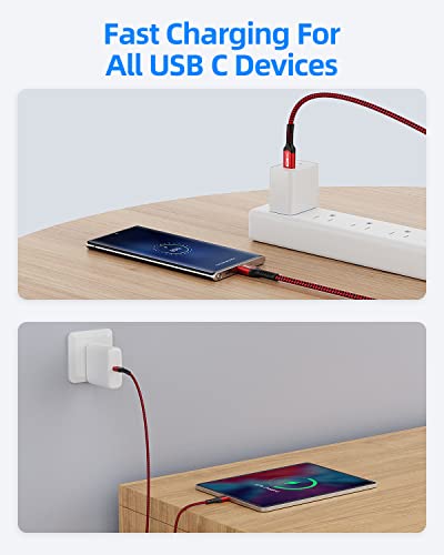 Sunguy 100W USB C to C kabel 1,5ft, pletenica USB 2.0 Tip C do C Kabel Brzo punjenje i sinhronizacija Kompatibilno
