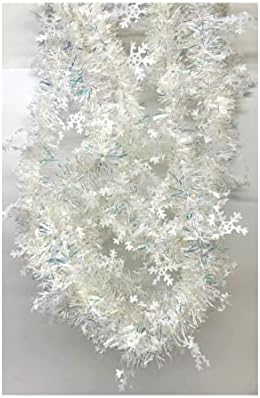 Bijeli snijeg pahuljica i bijela s plavim svjećima Tinsel Garland 4Ply 9ft - 2 kom
