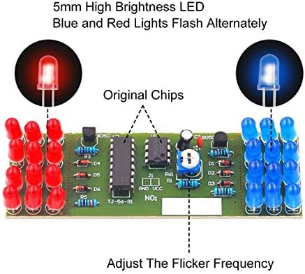 Dorhea 3 Set Electronic bljeskališta LED ploča LED NE555 CD4017 IC LED elektroničke svjetla Kompleti