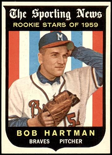 1959 TOPPS 128 Bob Hartman Milwaukee Braves NM + Hrabre