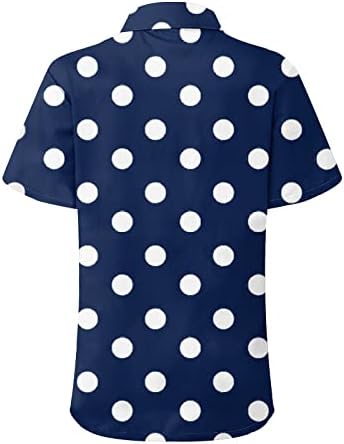 Ženski ljetni vrhovi modni casual kratkih rukava polka tačkice za ispis tastera rever majica top bluza