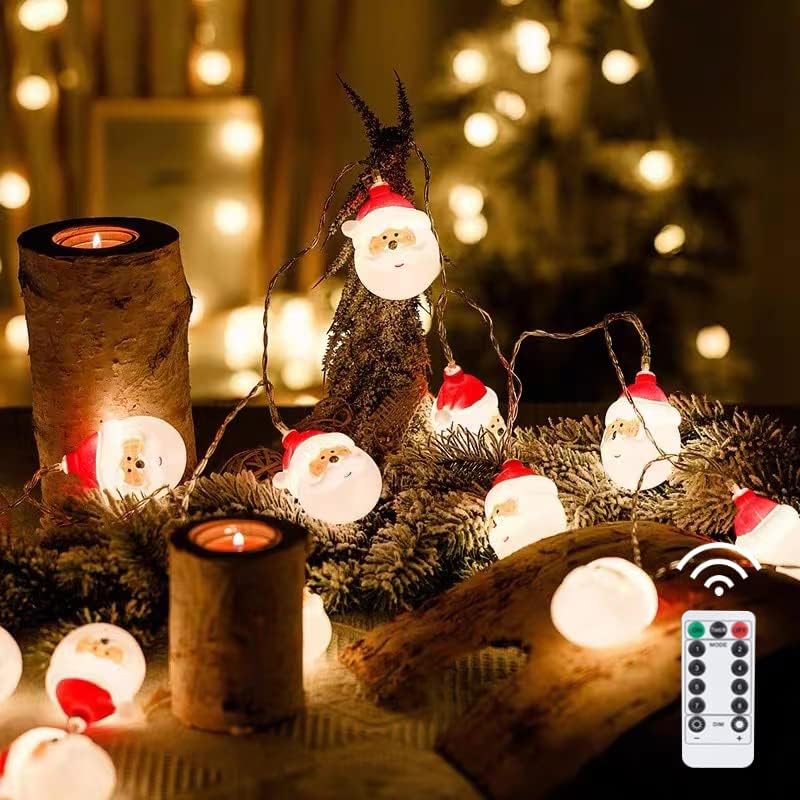 Aoliy Božić Santa Head Light, 20 LED svjetlo 10 noge baterije Xmas Tree niz svjetla, Home Garden
