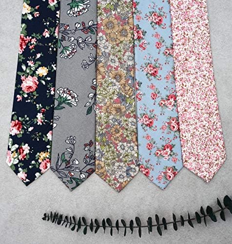 Belluno Floral Skinny kravata za muškarce, Print Flower kravata za vjenčanje, mladoženje, misije,