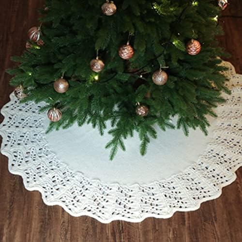 Jaijy 48 inč Velika čvrstog pletenja božićne suknje luksuzno geometrijski Xmas jastuk za stranačke