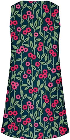 LMDUDAN 2023 ljetna haljina za žene za ženske modne cvjetne printere bez rukava Ležerne prilike
