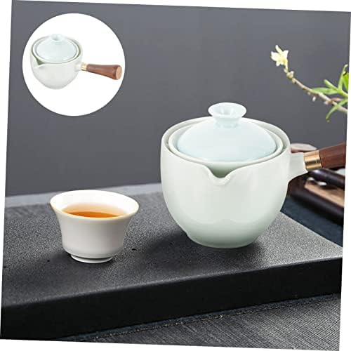 Zerodeko Kineski čaj set sa bočnim potnimljenim čašama 2pcs Automatski putnički drveni japanski čaj
