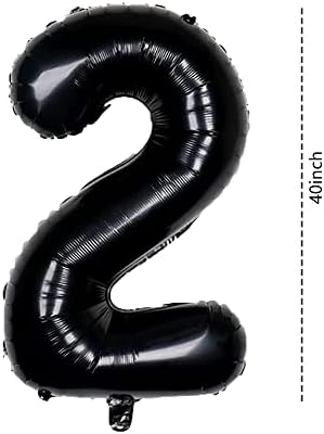 Duxuant crna 22 brojenski baloni 40-inčni baloni Jumbo Foil Balloon malloon za dečku devojku 22. rođendan