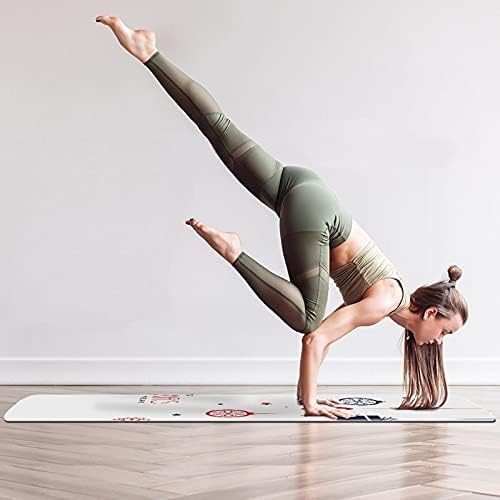 Debeli Neklizajući Vježba & fitnes 1/4 yoga mat sa Sretan Božić ukrasi-01 Print za Yoga Pilates & Pod fitnes