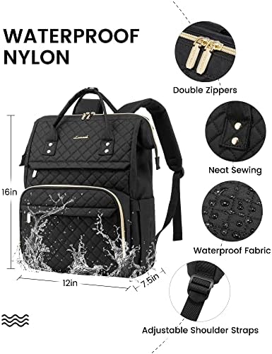 Lovevook laptop ruksak za žene, stilski prekrivani ruksak sa USB priključkom za radne fakultete, vodootporni