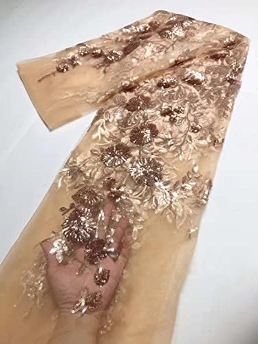 Annenearu 3D Tkanina od čipke Nigerijski francuski tulle čipkani tkanini za vjenčani šivanje - 5 metara