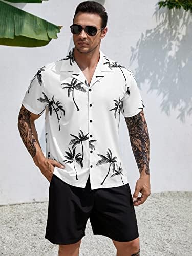 FIOXA Dvije komadne odjeće za muškarce Muška kokosova košulja košulja i kratke hlače