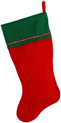 Monogramirani me vezeni početni božićni čarapa, zeleni i crveni filc, početni j