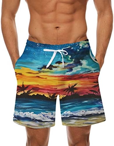 DUOWEI Mend kupaći kostim Muška ljetna moda Ležerna prozračna mrežasta štampana šorc na plaži hlače hlače