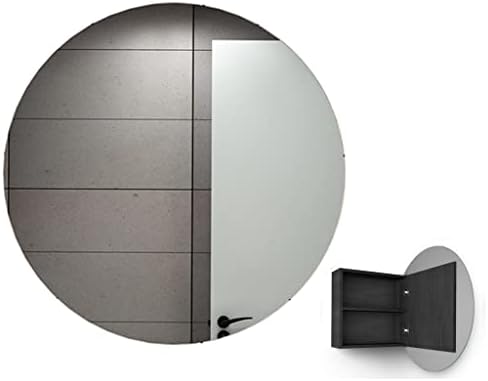 Okrugli ormar, ormar za ogledalo u kupatilu, zidno ogledalo sa stalkom za odlaganje, površinski ili ravni nosač,