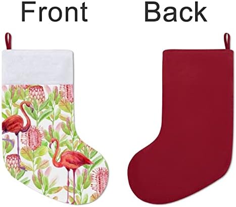 Flower Flamingo Personalizirani božićni čarapa Početna Xmas Tree Kamin Viseći ukrasi