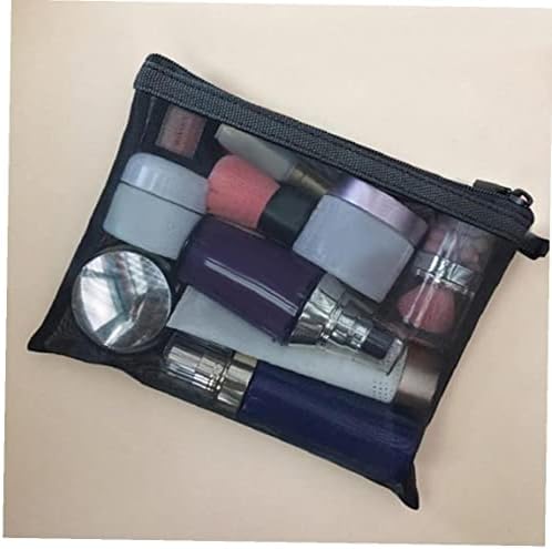 Mrežne kozmetičke patentne vrećice, 3pcs Crna šminka za šminku Olovka Olovka Olovka za osobu za torbu za torbicu