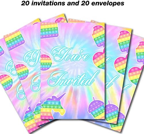 Ulazom Rainbow Pop na 5. petom rođendan pozivnice popunjavaju set od 20 sa kovertama 5. djevojčica