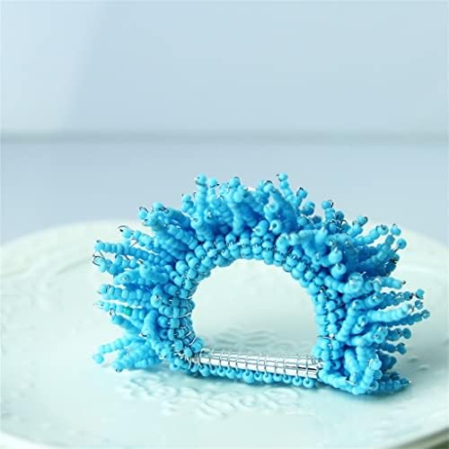 Xjjzs pribor za jelo 4 komada plave perli na prsten za salvetu Dnevni ručnik zabava za vjenčani dekor ručnik