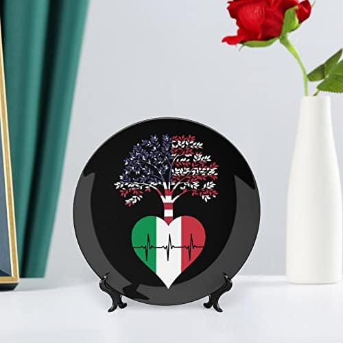 Italija Američki korijenski otkucaj srca ukrasni tanjur okrugli keramičke ploče koštana ploča sa